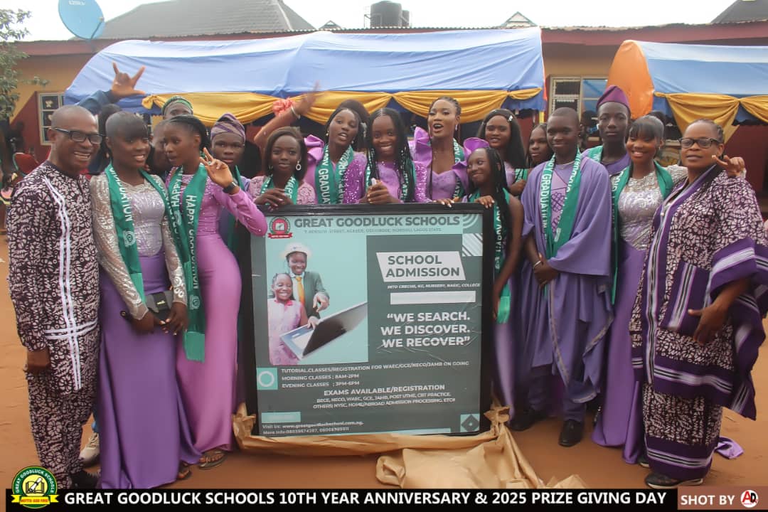 Great Goodluck Schools students celebrating a school event